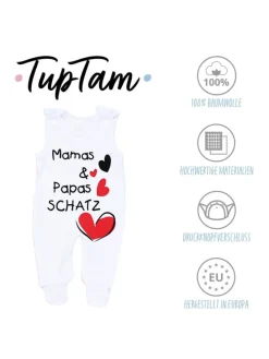 Unisex Baby Strampler mit Spruch in weiß Modell 2