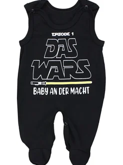 Unisex Baby Strampler mit Spruch in schwarz/weiß