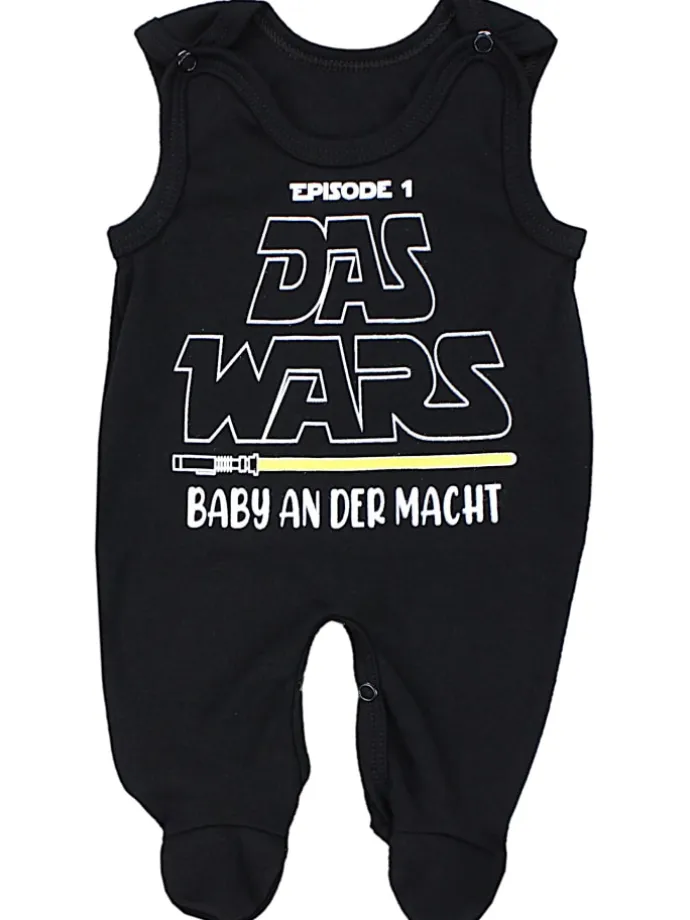 Unisex Baby Strampler mit Spruch in schwarz/weiß
