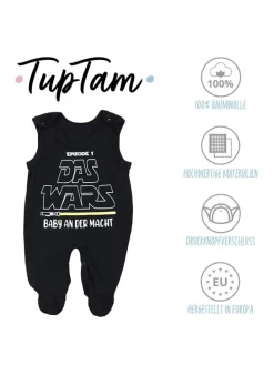 Unisex Baby Strampler mit Spruch in schwarz/weiß