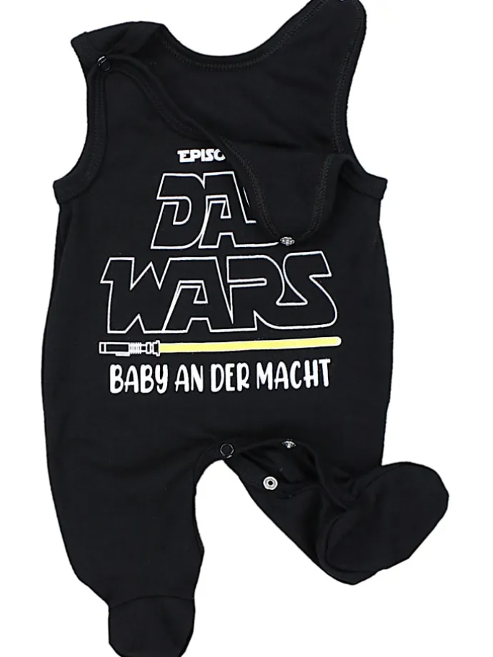 Unisex Baby Strampler mit Spruch in schwarz/weiß