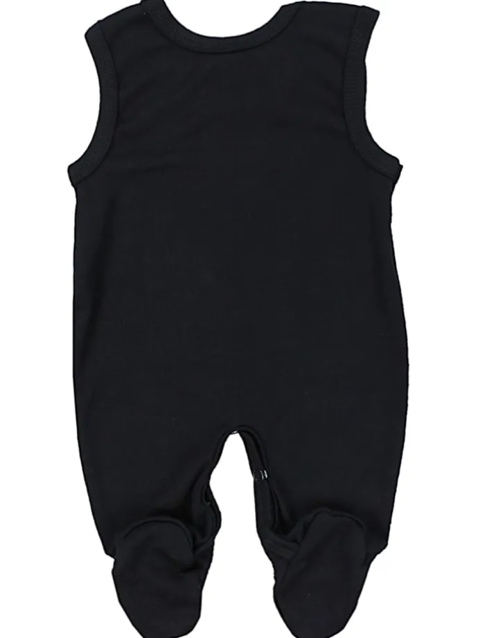 Unisex Baby Strampler mit Spruch in schwarz/weiß