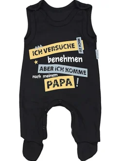 Unisex Baby Strampler mit Spruch in schwarz