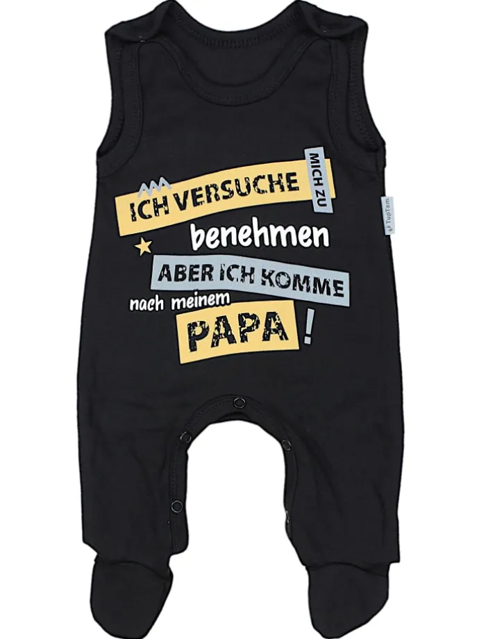Unisex Baby Strampler mit Spruch in schwarz