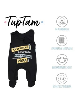 Unisex Baby Strampler mit Spruch in schwarz
