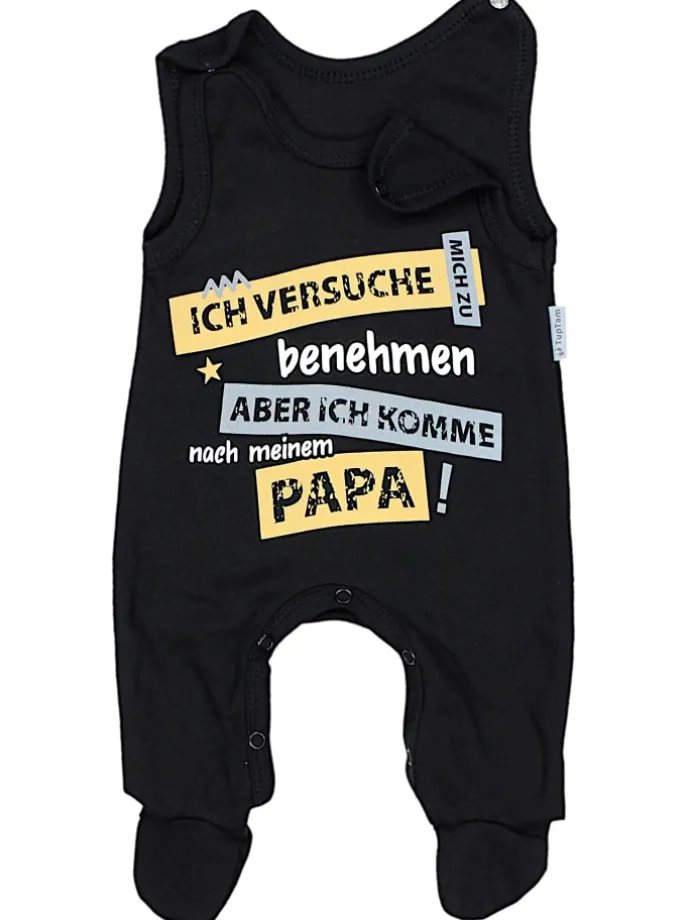 Unisex Baby Strampler mit Spruch in schwarz
