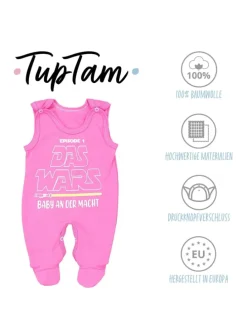 Unisex Baby Strampler mit Spruch in pink