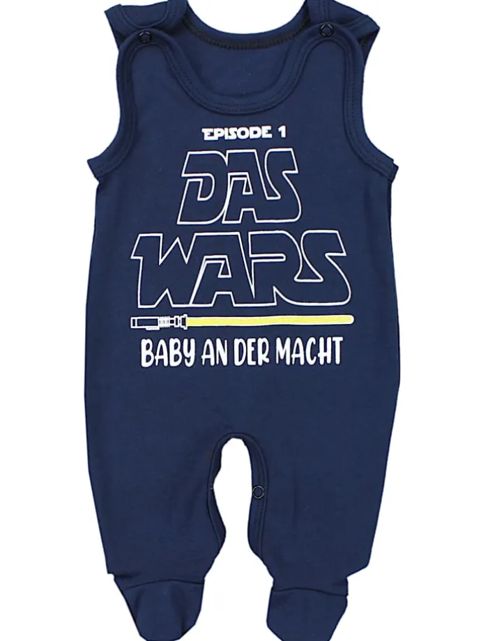 Unisex Baby Strampler mit Spruch in dunkelblau