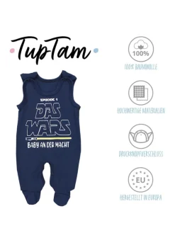 Unisex Baby Strampler mit Spruch in dunkelblau