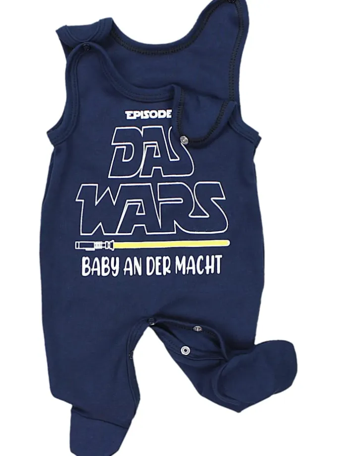 Unisex Baby Strampler mit Spruch in dunkelblau