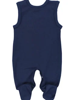Unisex Baby Strampler mit Spruch in dunkelblau