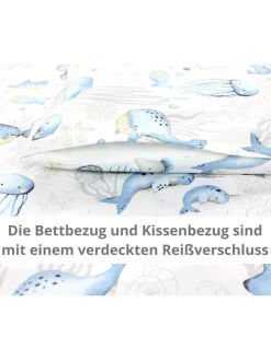 Unisex Baby Wiegenset 4-teilig in balticblau