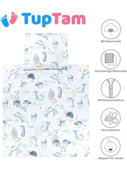 Unisex Baby Wiegenset 4-teilig in balticblau
