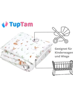Unisex Baby Wiegenset 4-teilig in grün/beige