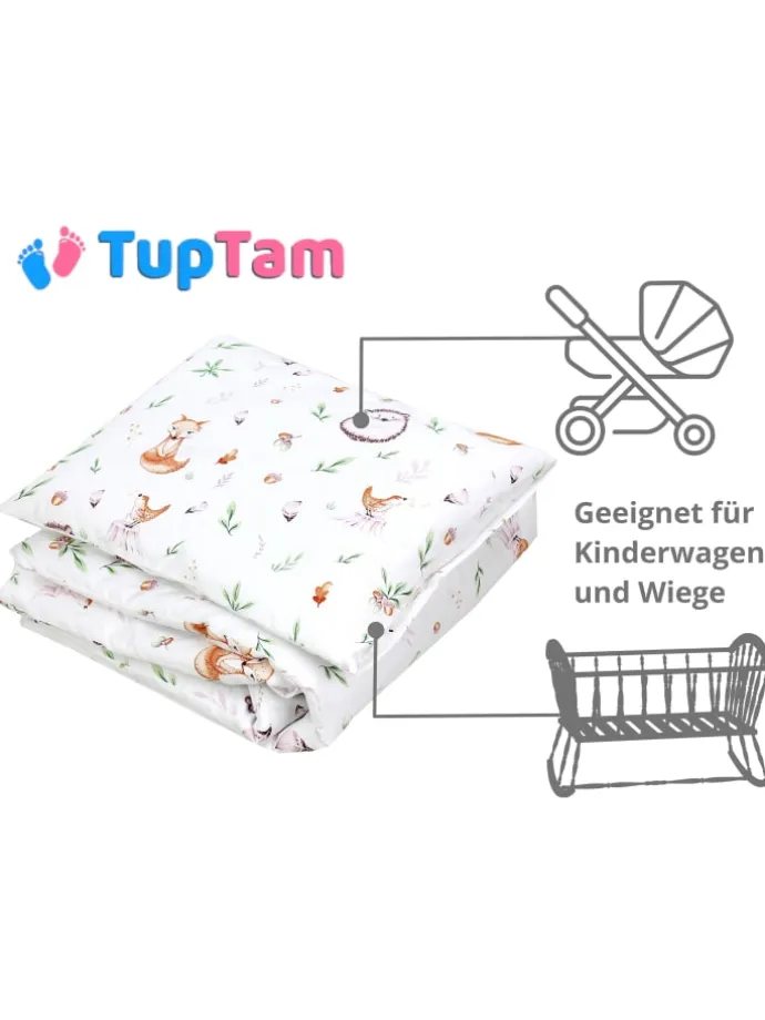 Unisex Baby Wiegenset 4-teilig in grün/beige