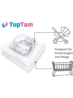 Unisex Baby Wiegenset 4-teilig in hellgrau