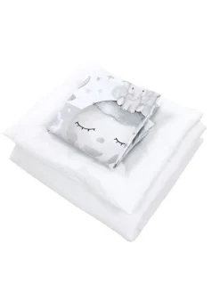 Unisex Baby Wiegenset 4-teilig in hellgrau