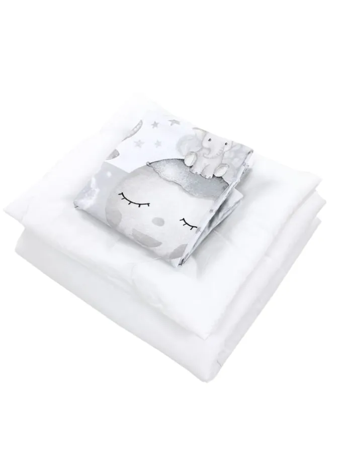 Unisex Baby Wiegenset 4-teilig in hellgrau