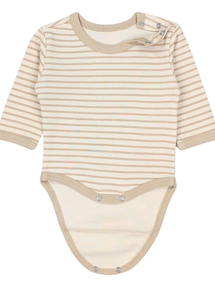 Unisex Langarm Body mit Aufdruck Spruch 5er Pack in grün/beige