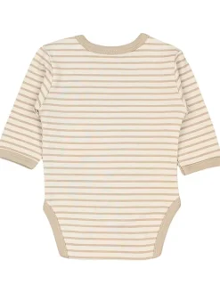 Unisex Langarm Body mit Aufdruck Spruch 5er Pack in grün/beige