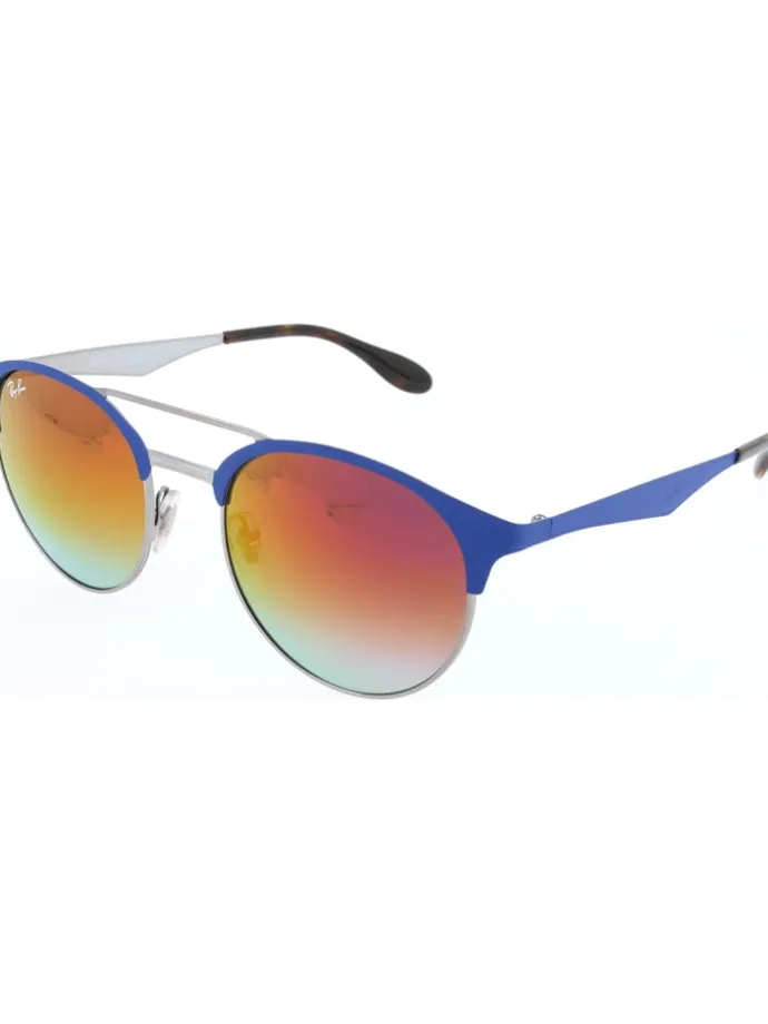 Unisex-Sonnenbrille in Blau/ Silber