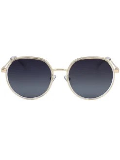 Unisex-Sonnenbrille in Dunkelblau/ Gold