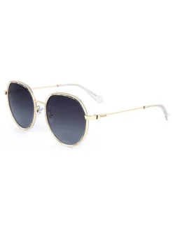 Unisex-Sonnenbrille in Dunkelblau/ Gold