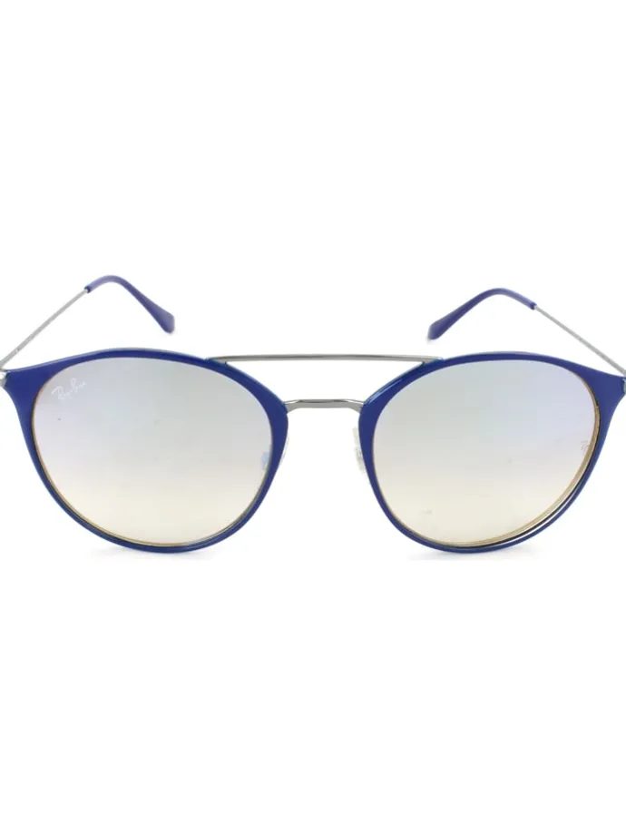 Unisex-Sonnenbrille in Dunkelblau/ Silber