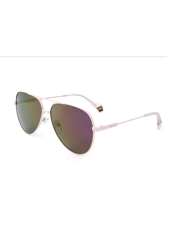 Unisex-Sonnenbrille in Weiß/ Lila
