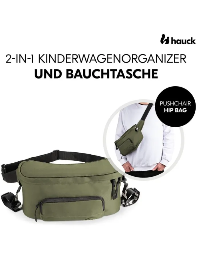 Universal Kinderwagen Organizer und Bauchtasche in gruen,schwarz