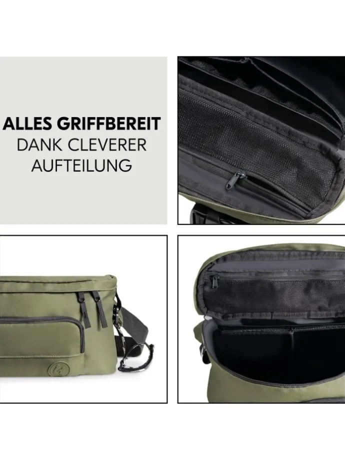 Universal Kinderwagen Organizer und Bauchtasche in gruen,schwarz