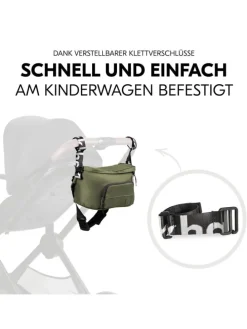 Universal Kinderwagen Organizer und Bauchtasche in gruen,schwarz