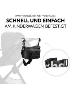 Universal Kinderwagen Organizer und Bauchtasche in schwarz