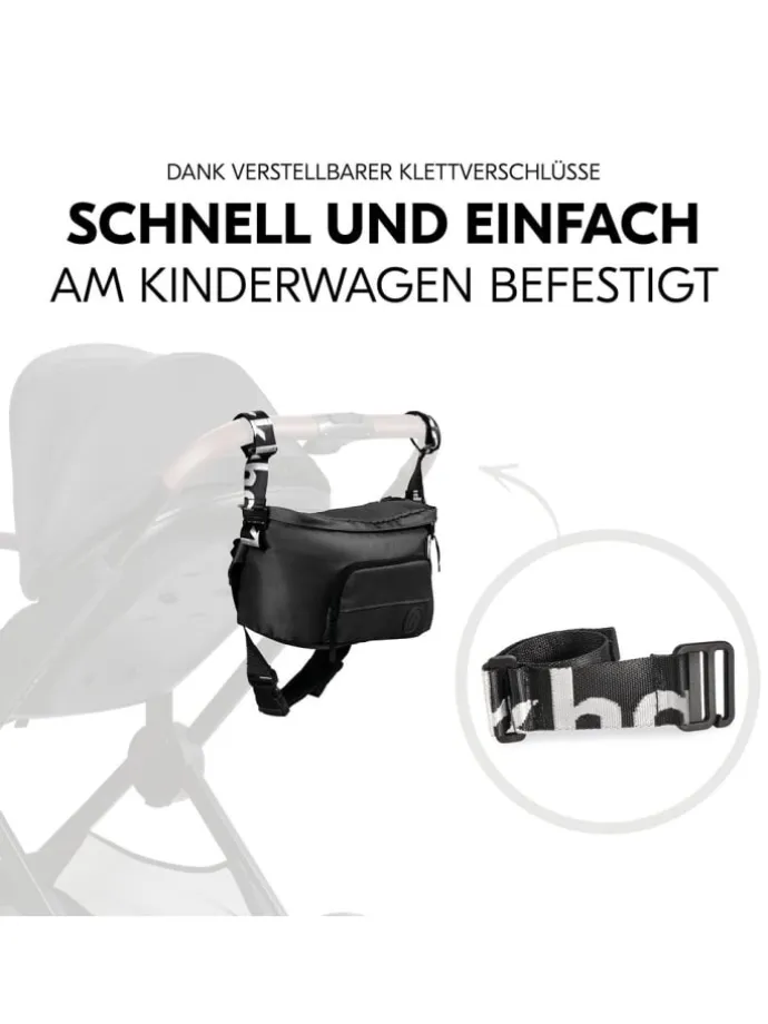 Universal Kinderwagen Organizer und Bauchtasche in schwarz