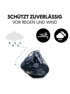 Universal Regenschutz für Babyschalen in schwarz,grau