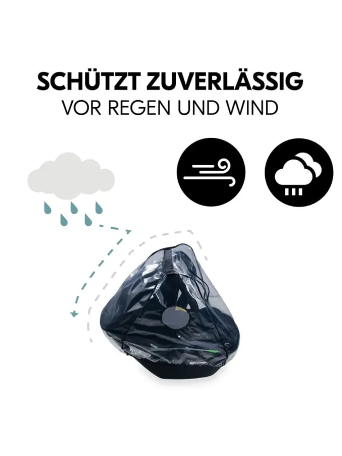 Universal Regenschutz für Babyschalen in schwarz,grau