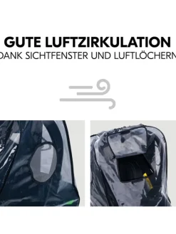 Universal Regenschutz für Babyschalen in schwarz,grau
