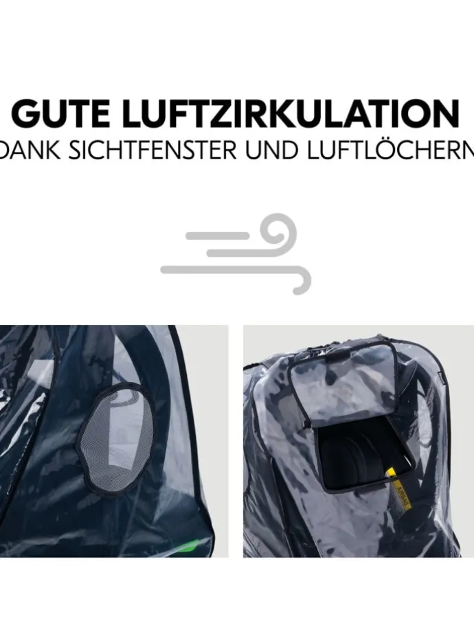 Universal Regenschutz für Babyschalen in schwarz,grau