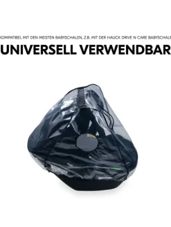 Universal Regenschutz für Babyschalen in schwarz,grau