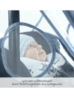 Universal Regenschutz für Babyschale mit in grau