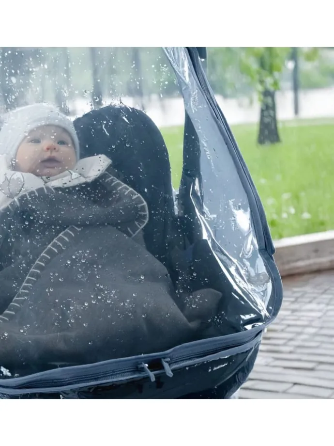 Universal Regenschutz für Babyschale mit in grau