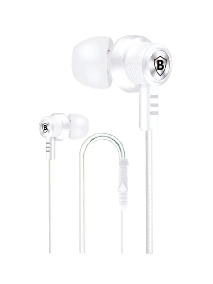 Universelle Stereo-Kopfhörer mit Mikrofon & Lautstärkeregler - 3,5mm in Weiß