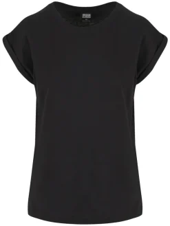 Urban Classics Damen Ladies Extended Shoulder Tee in black