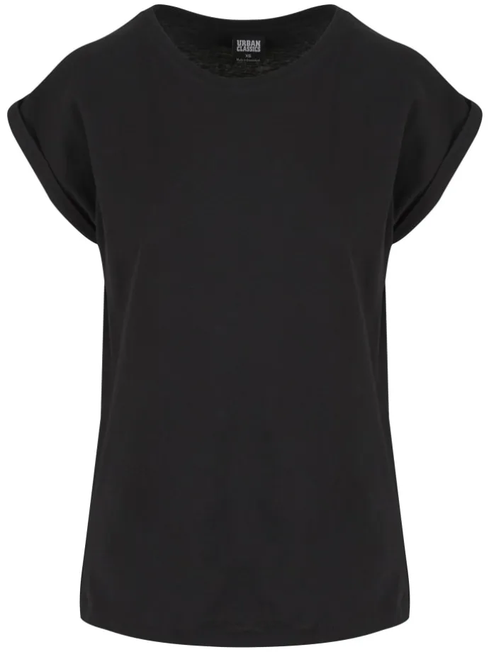 Urban Classics Damen Ladies Extended Shoulder Tee in black