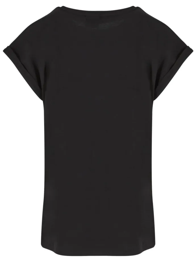 Urban Classics Damen Ladies Extended Shoulder Tee in black