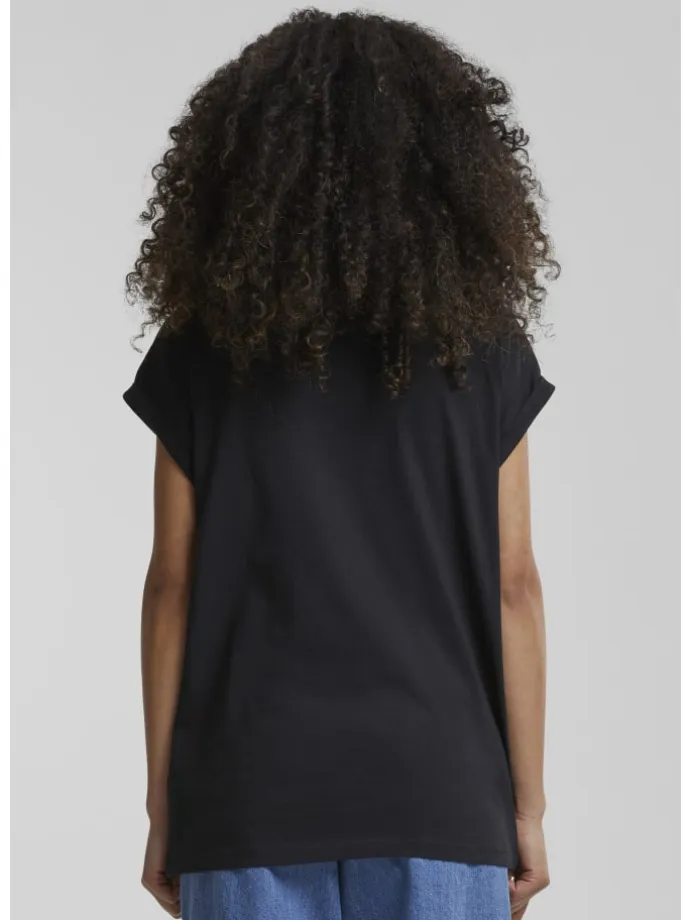 Urban Classics Damen Ladies Extended Shoulder Tee in black