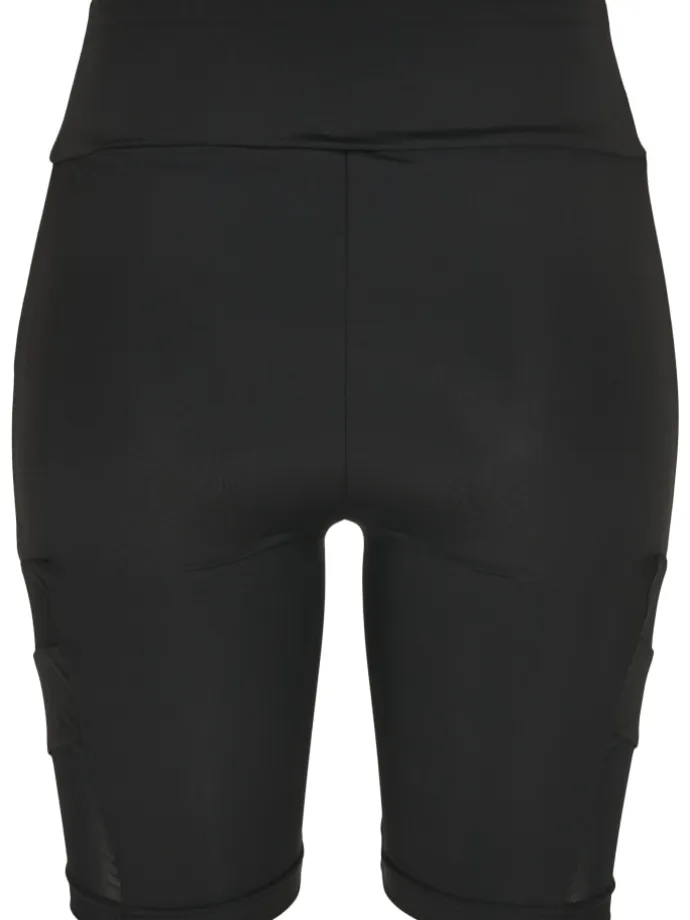 Urban Classics Damen Ladies High Waist Tech Mesh Cycle Shorts in black
