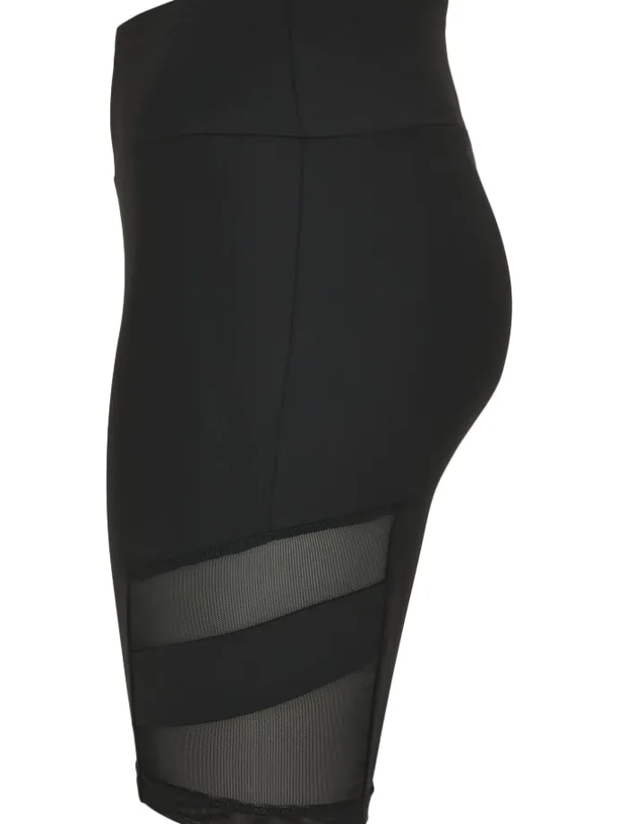Urban Classics Damen Ladies High Waist Tech Mesh Cycle Shorts in black