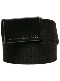 Urban Classics Unisex Canvas Belt Kids 2-Pack in black+blue