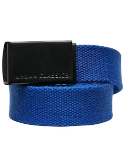 Urban Classics Unisex Canvas Belt Kids 2-Pack in black+blue
